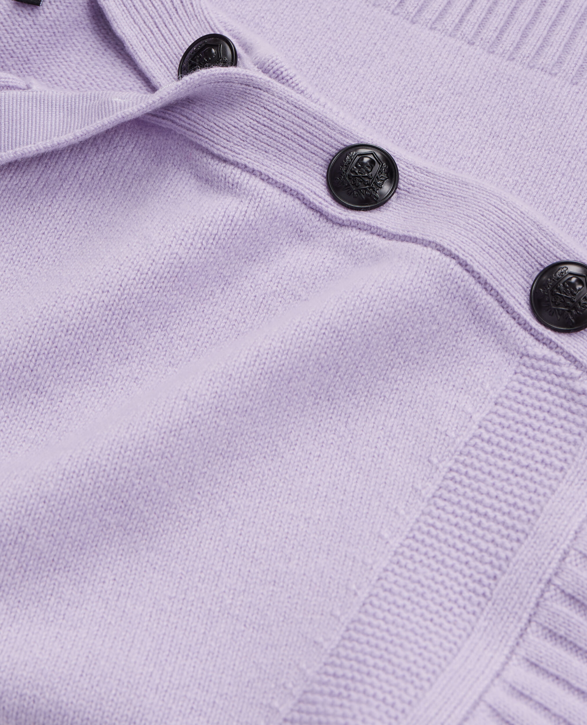 Purple wool and cashmere sweater with buttons