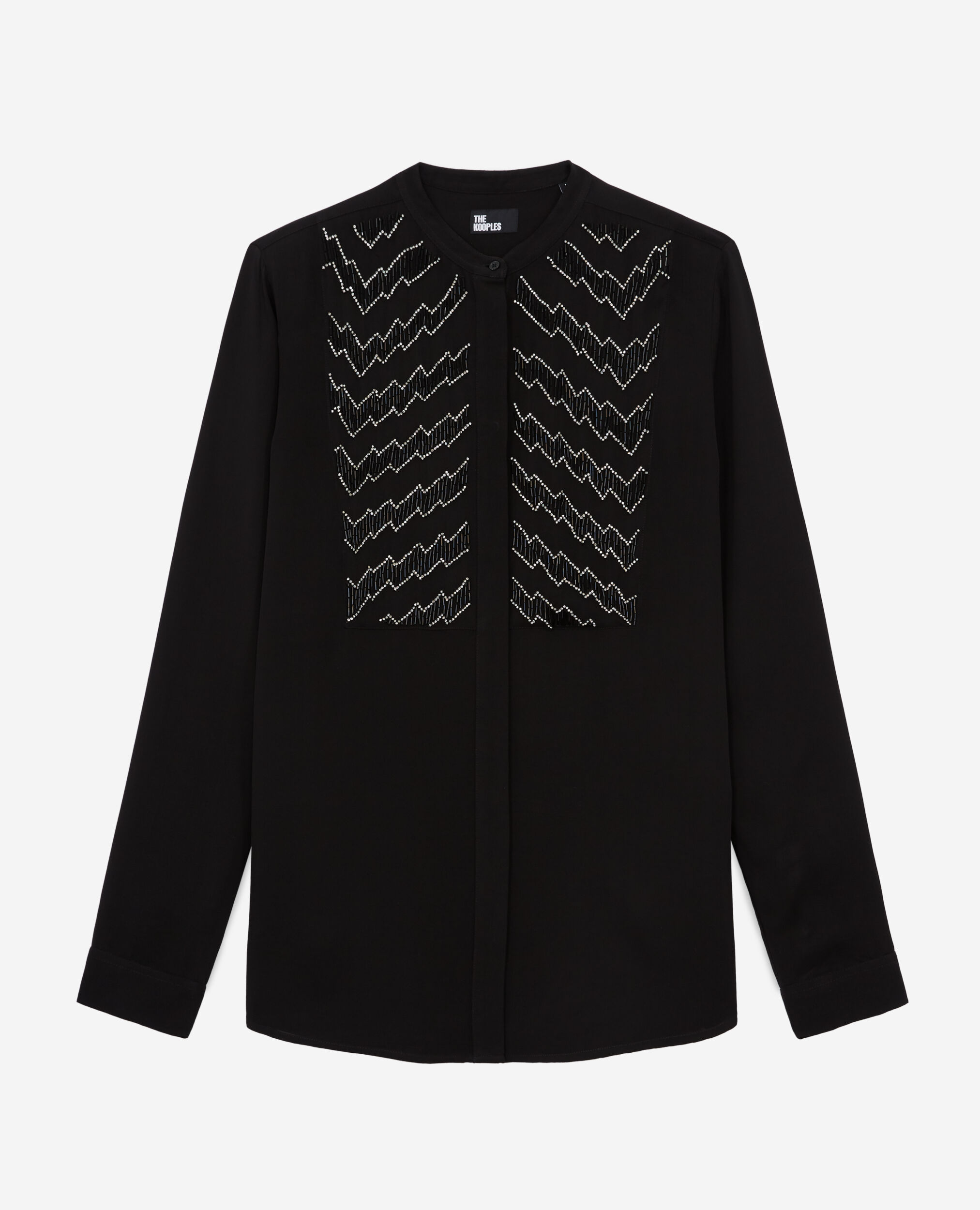 Chemise détails perles noire