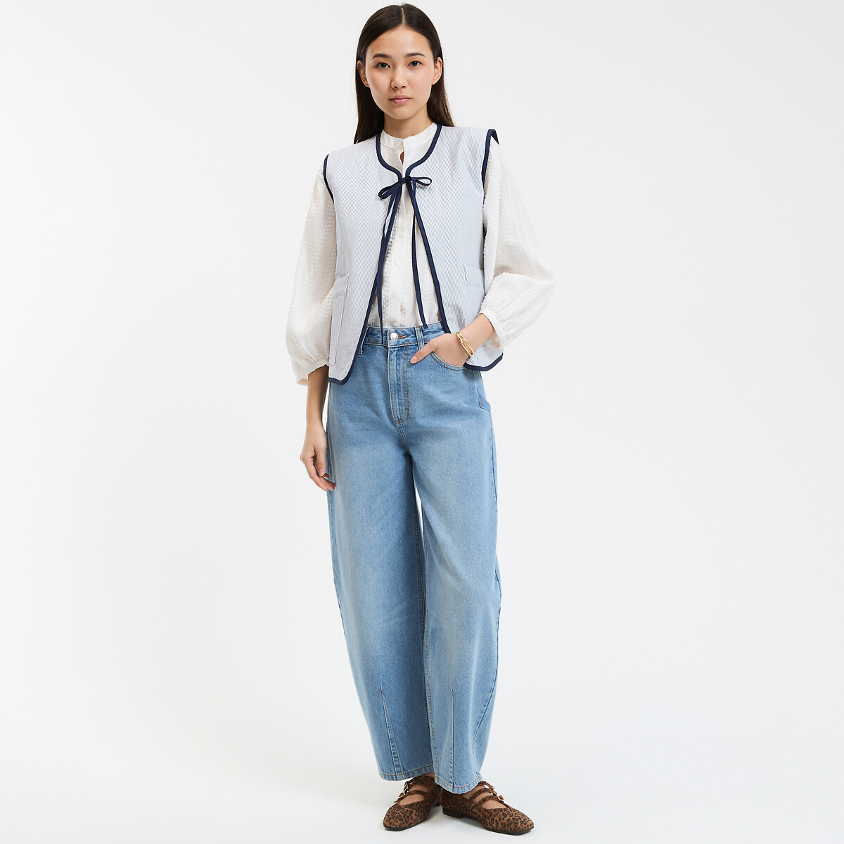 COLEÇÕES LA REDOUTE<br>Colete jeans sem mangas, reversível