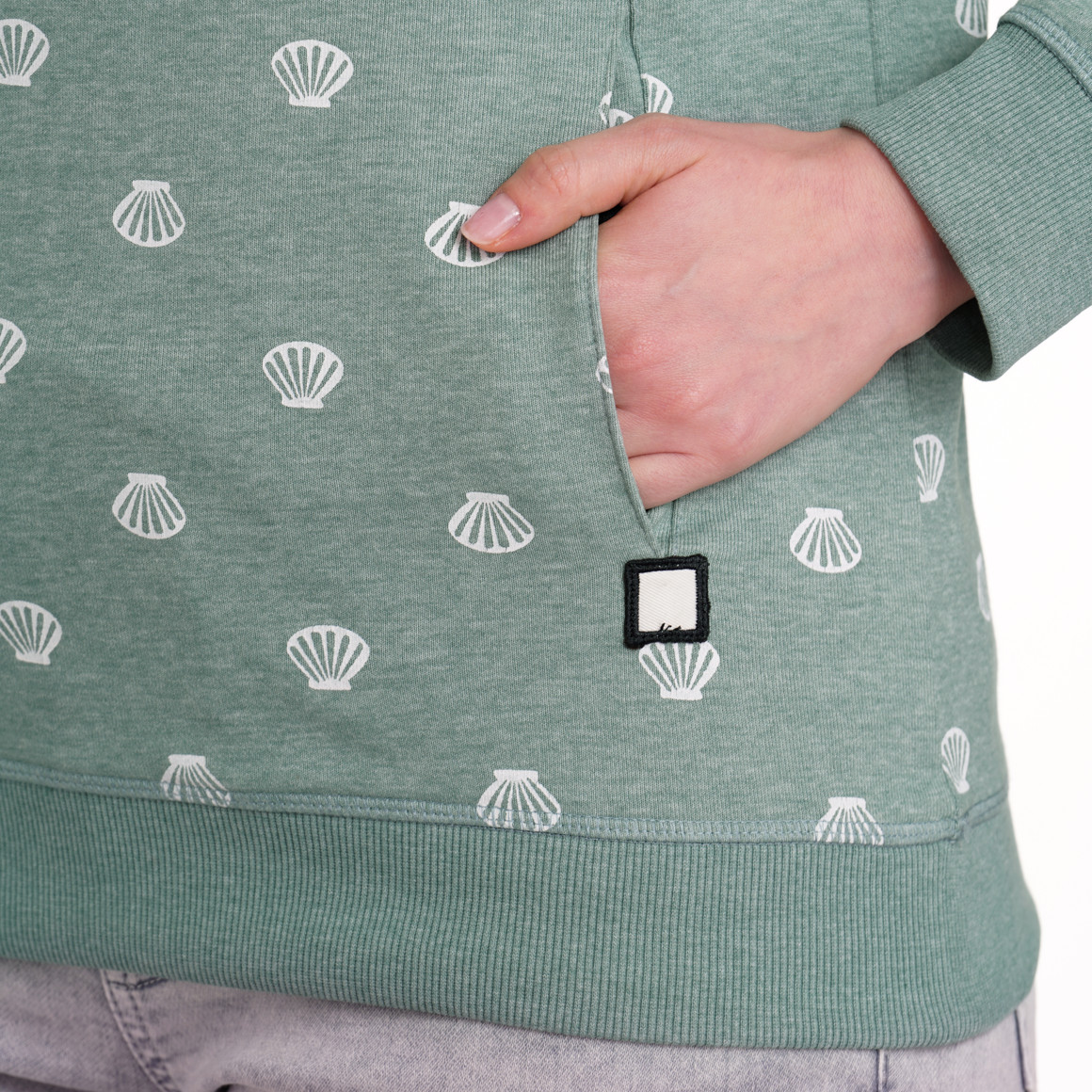 Gina Damen Hoodie mit Allover-Muster hellgrün