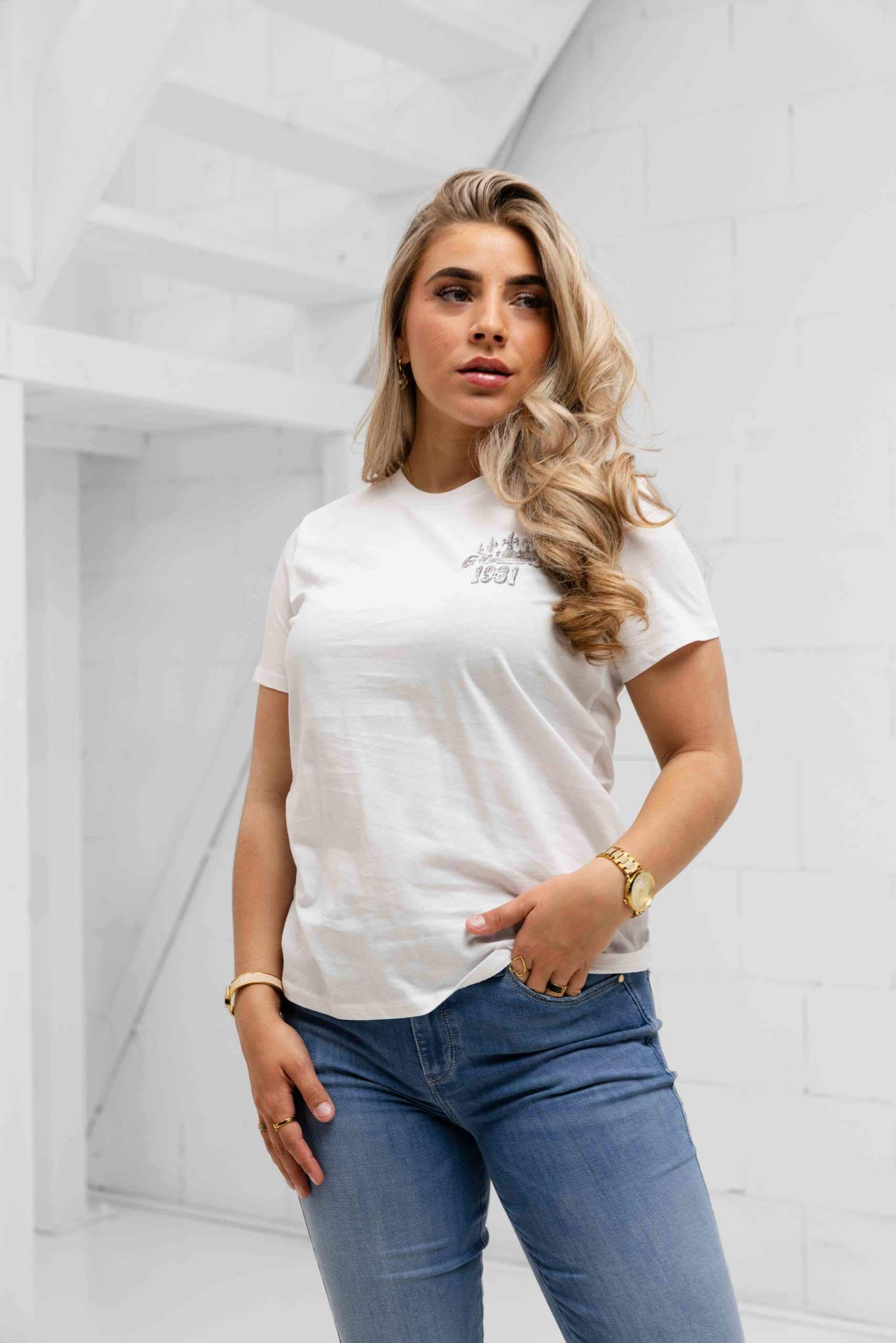 Guess Naturescape Easy T-Shirt Dames Wit
