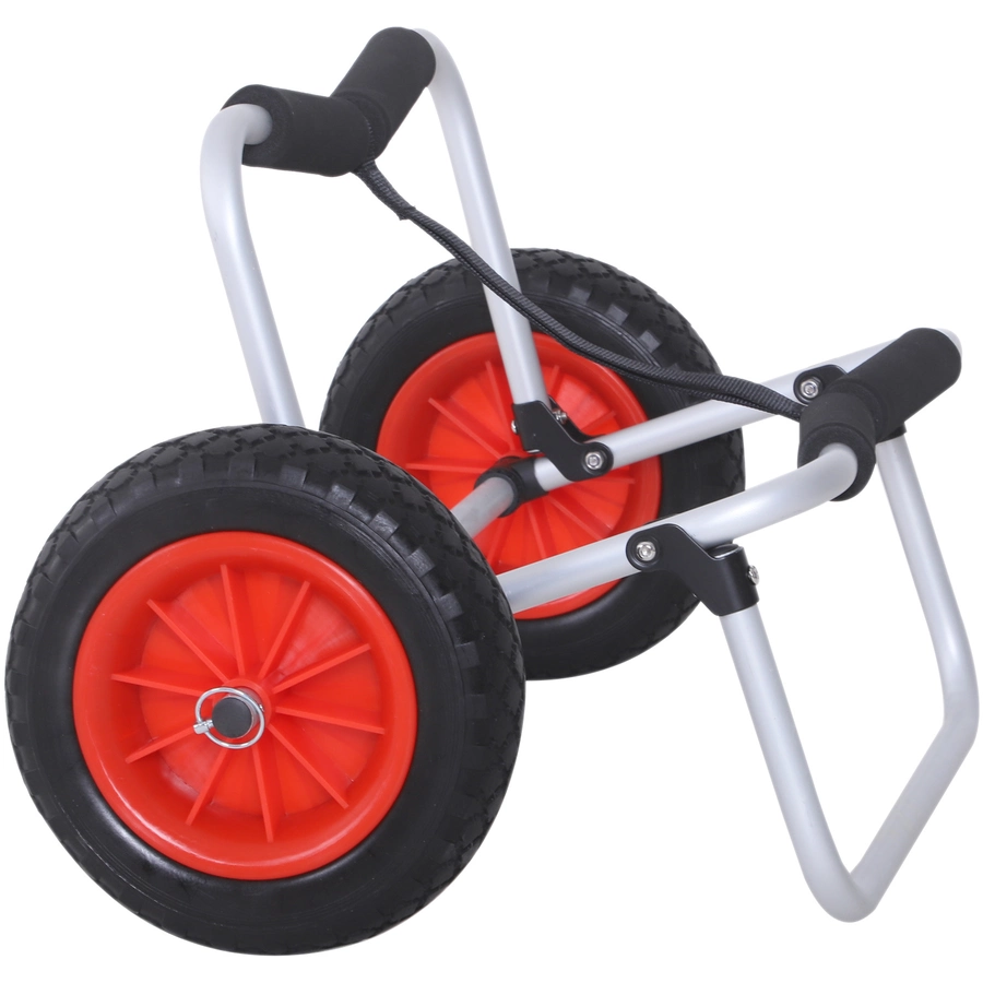 HOMCOM Kanuwagen gepolstert silber, schwarz, rot