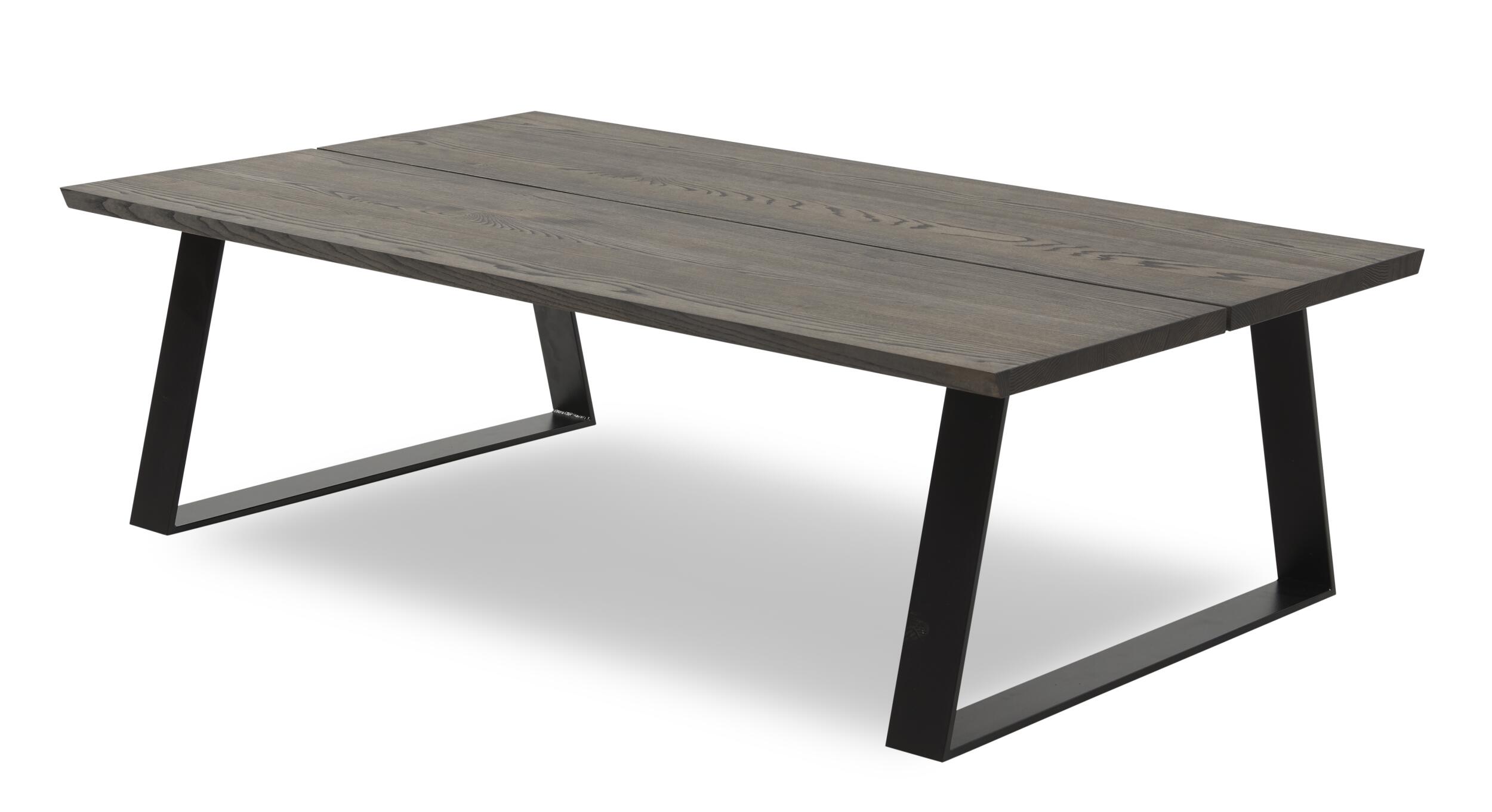 Timber Sofabord i mørkebrunt træ 150 x 45 x 90 cm   sorte ben
