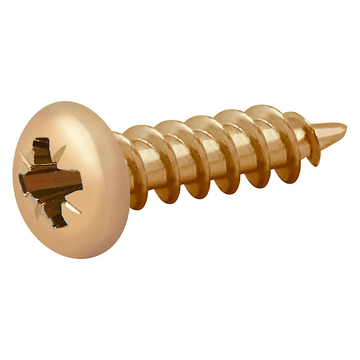 Vis à bois pozidriv à tête cylindrique zinguée jaune 3.5x16 mm - 100 pièces