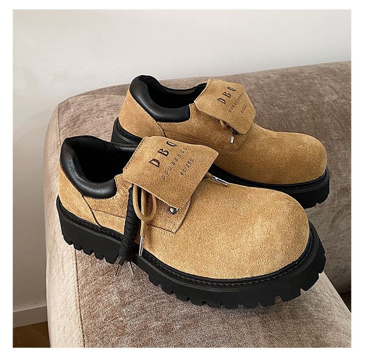 HANO - Veterschoenen met plateauzool en dikke hak