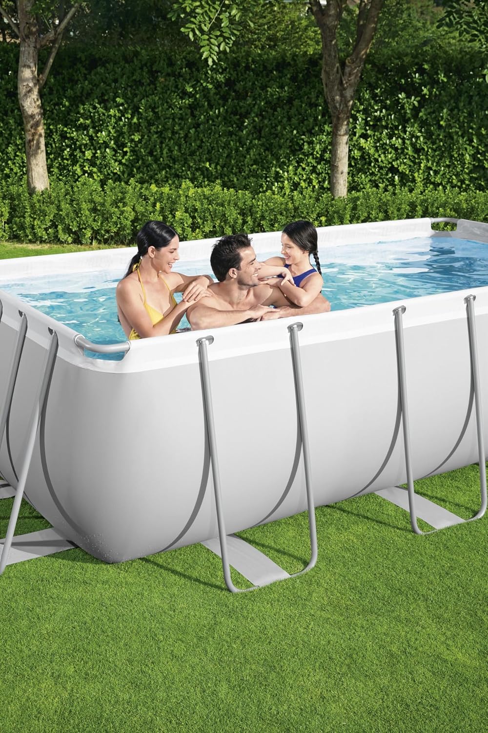 Piscine Hors Sol 404 x 201 x 100 cm BESTWAY Rectangulaire Power Steel™ Piscine Tubulaire