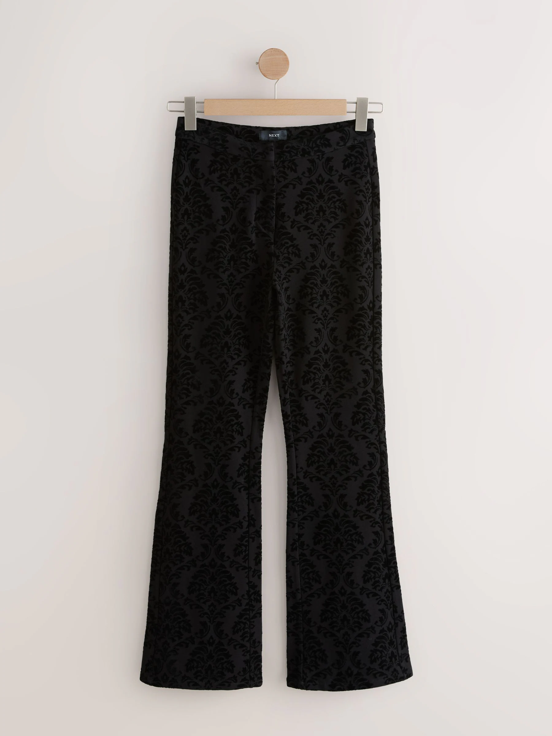 Zwart - Ponte Flared Flocked Trousers