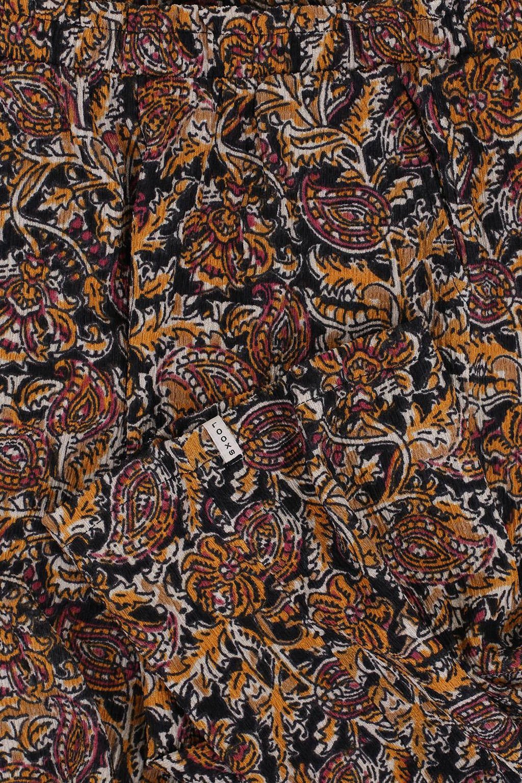 LOOXS loose fit broek met paisleyprint bruin/zand