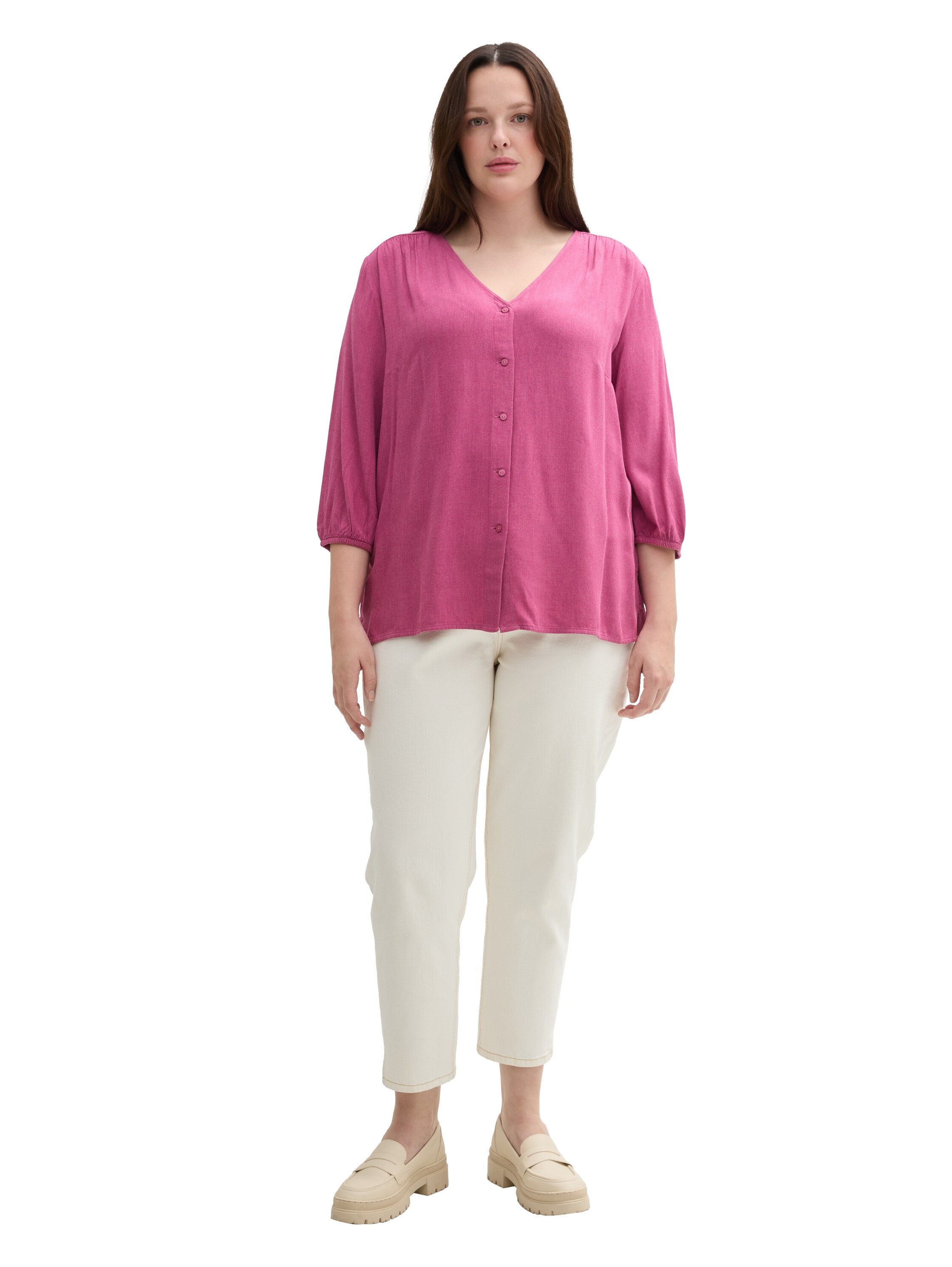 TOM TAILOR PLUS Klassische Bluse , mit 3/4 Ärmeln