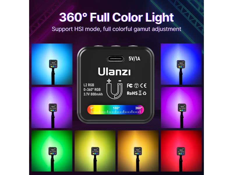 Ulanzi Videoleuchte L2 RGB Magnetischer Lichtwürfel für Content-Creators und Vlogger