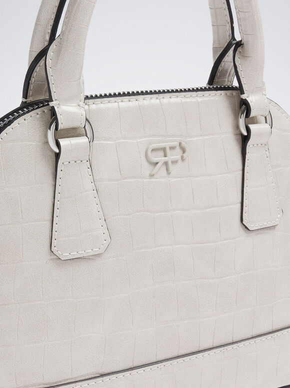 Bolsa transversal com estampa animal - Off-White