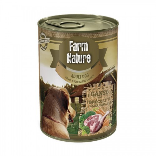 Ração úmida Farm Nature para cães adultos, sabor ganso.