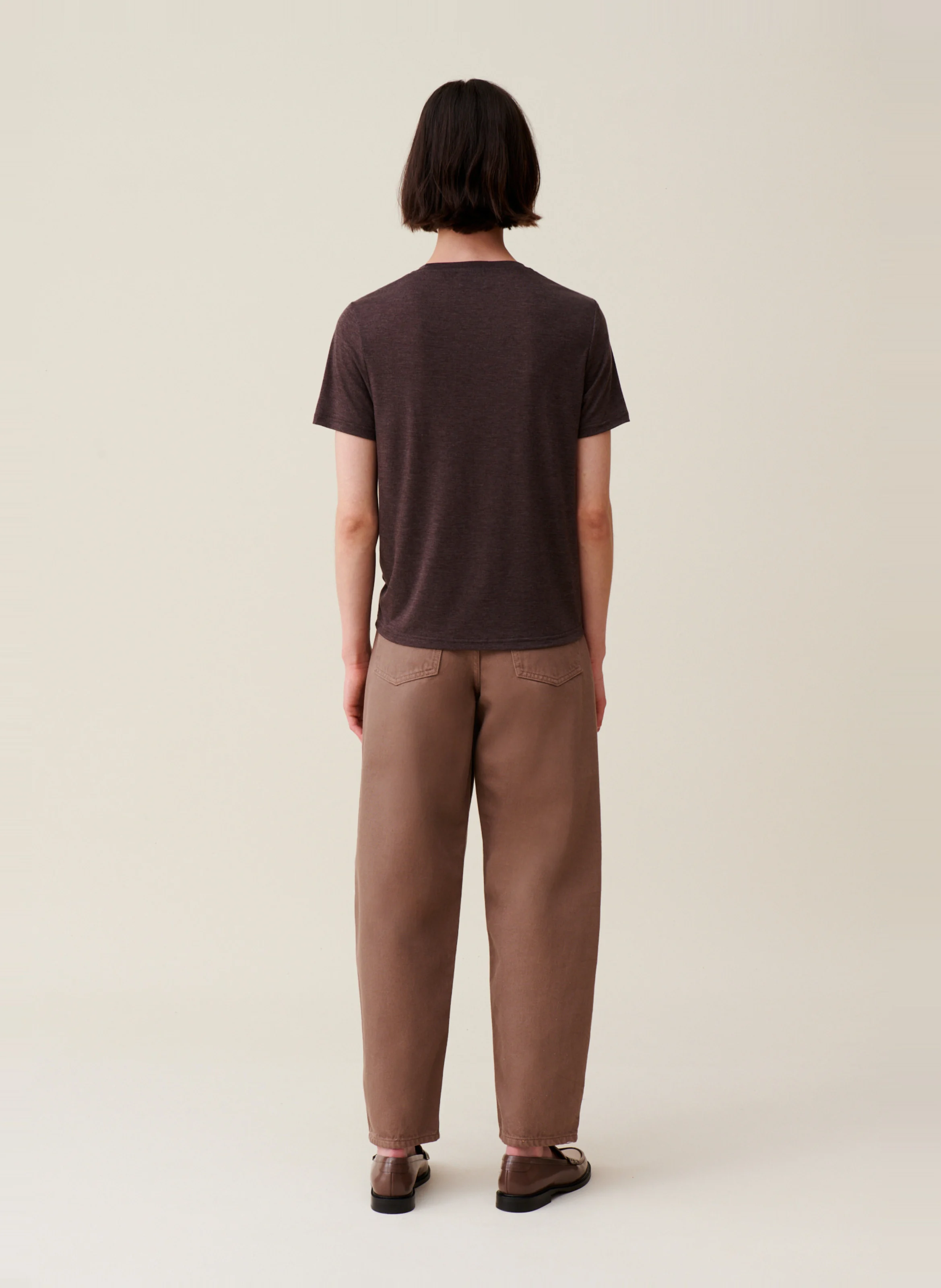 Tee-shirt manches courtes brodé | Marron