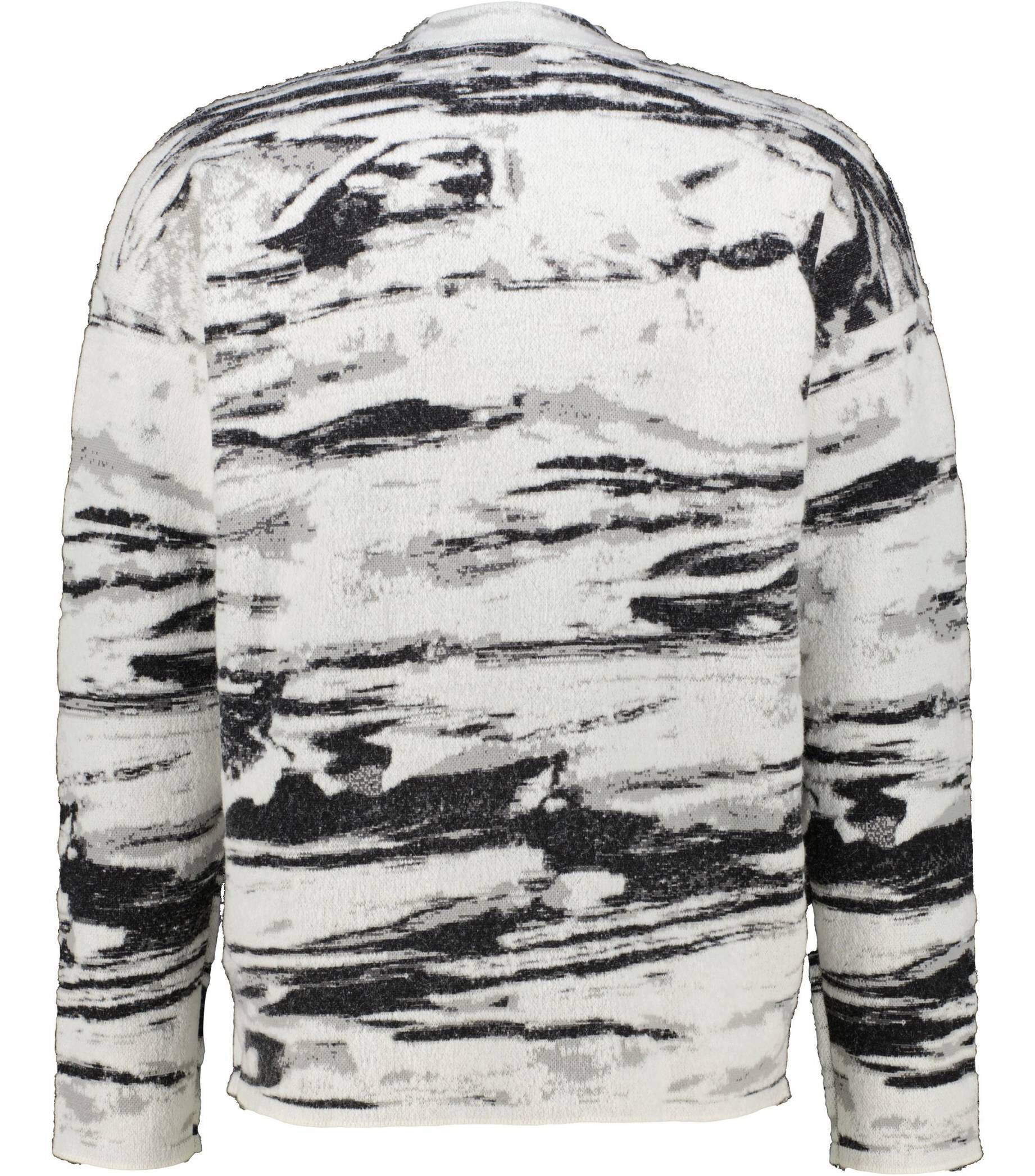 CALVIN KLEIN| Herren Strickpllover mit Wolle und Alpaka ABSTRACT JACQUARD SWEATER