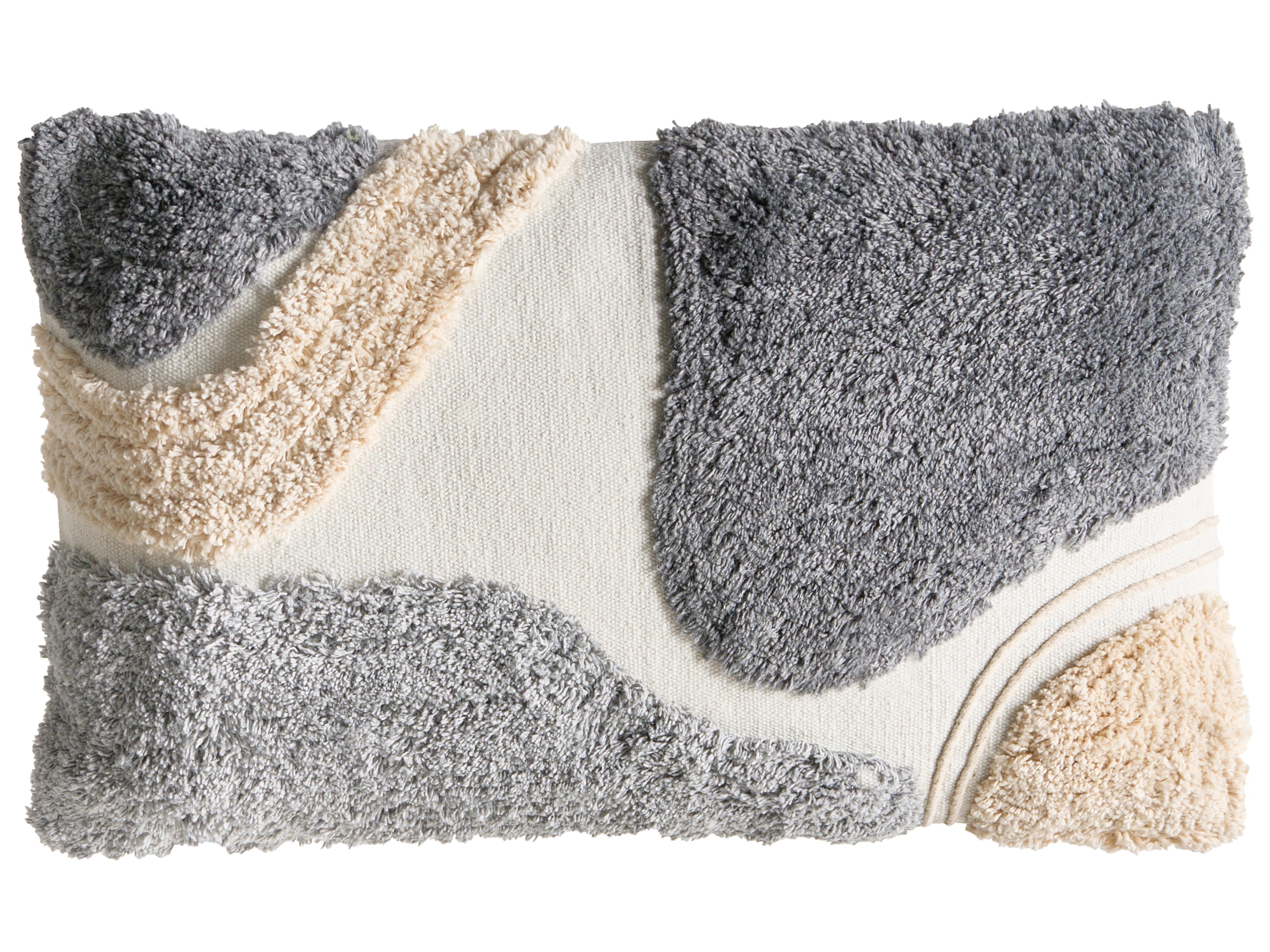 Set van 3 sierkussens ALSTONIA Katoen 30 x 50 cm 45 x 45 cm Grijs abstract patroon