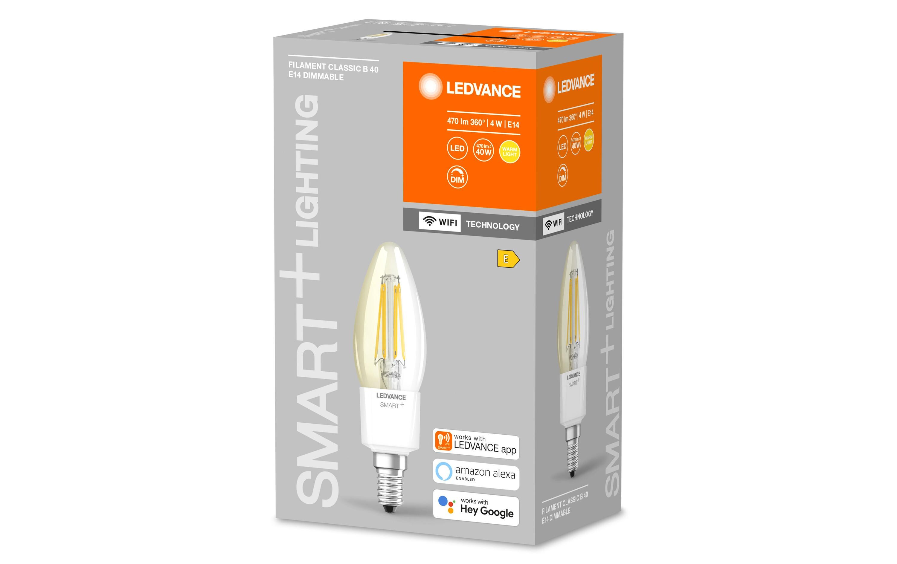 Leuchtmittel SMART+ Candle, Filament, 4W, E14, WiFiSmart Leuchtmittel mit WiFi- Technologie