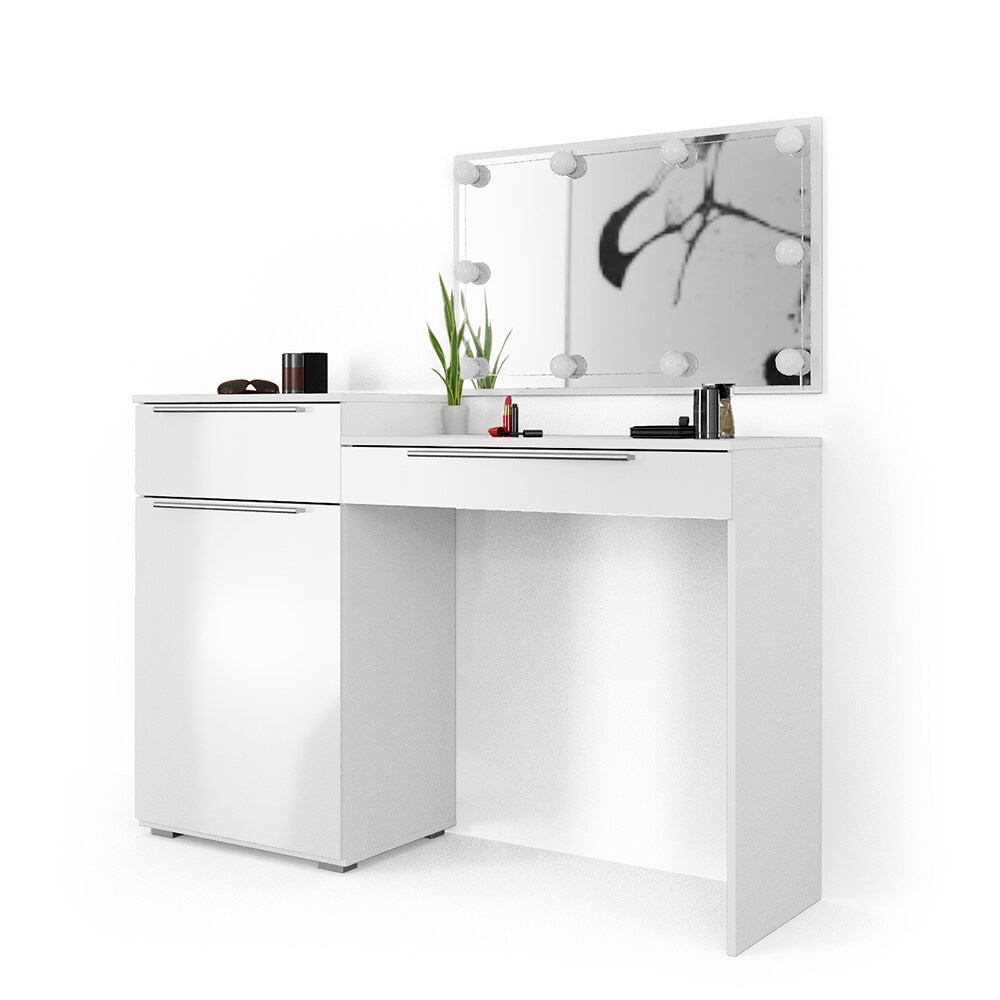 Vicco Schminktisch Little Lilli Frisiertisch Kommode Frisierkommode Spiegel Weiß inklusive LED-Lichterkette