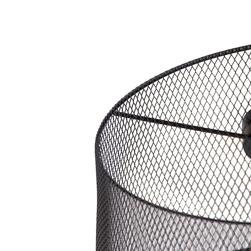 Industriële plafondlamp zwart - Drum Mesh