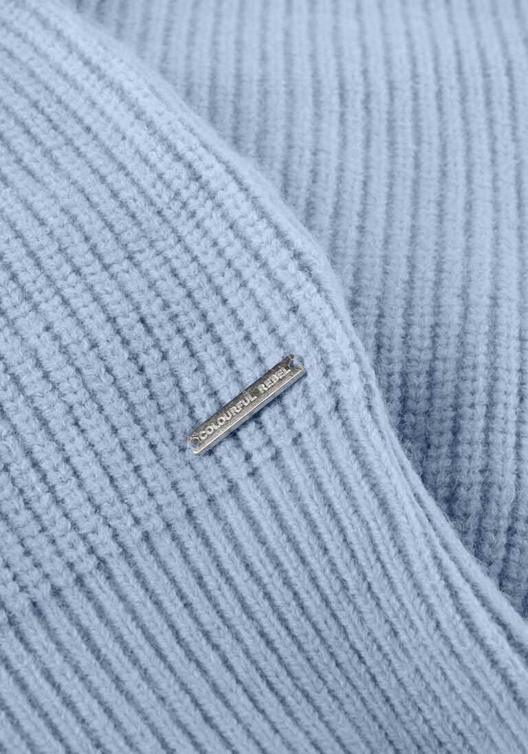 COLOURFUL REBEL lichtblauwe colourful rebel trui toby sleeve detail knit