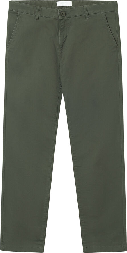 Knowledge Cotton Apparel LUCA slim twill chino pants - GOTS/Vegan Grøn