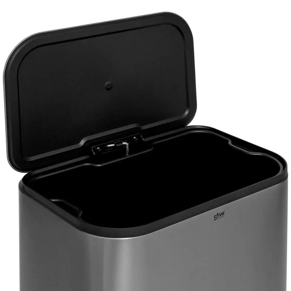 5Five Pedaalemmer Norvik - zilver - rvs - 50L - 45 x 35 x 61 cm