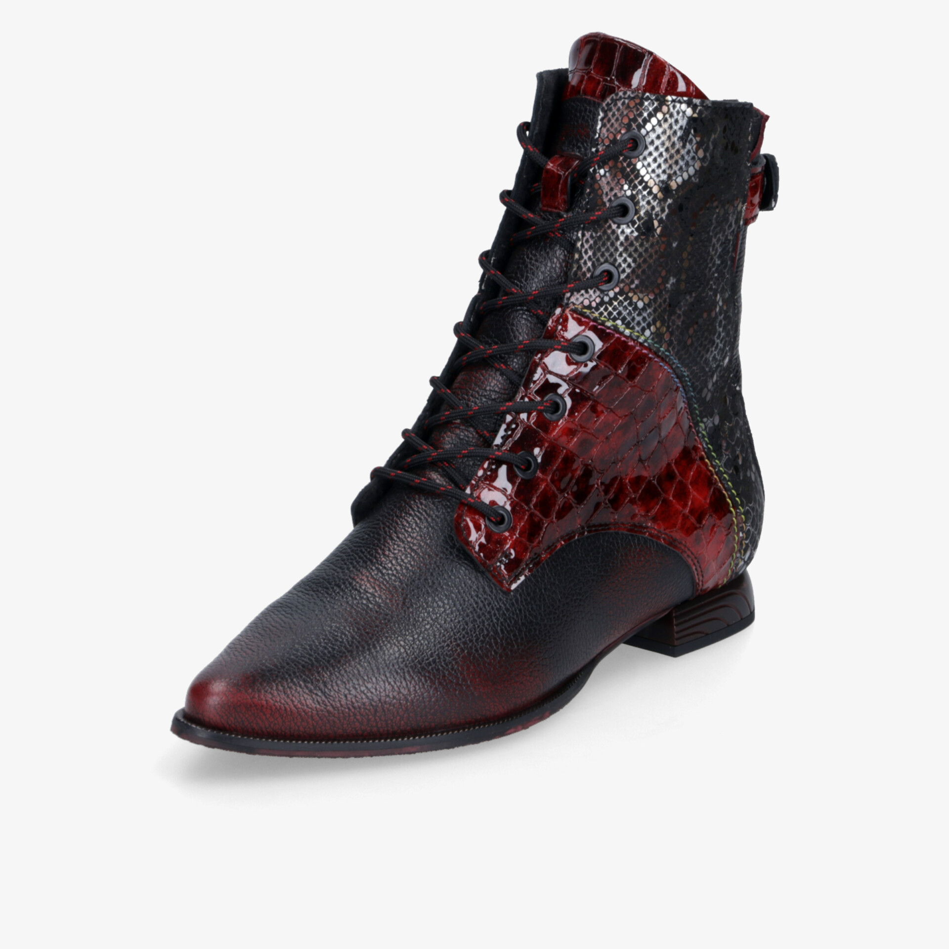 SIMEN Damen Schnürstiefeletten rot