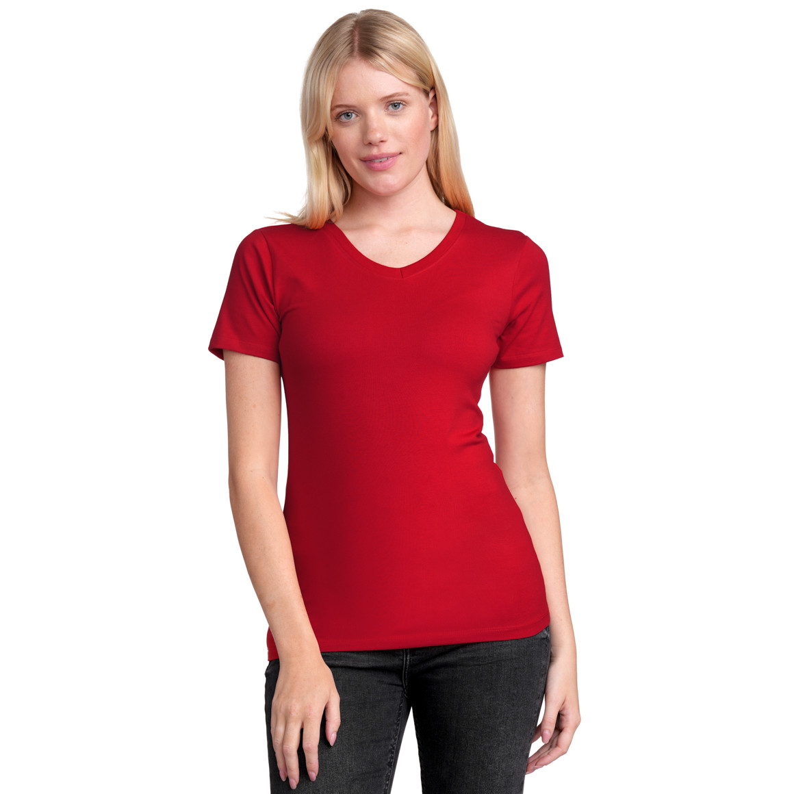 Gina Benotti Damen T-Shirt mit V-Ausschnitt rot