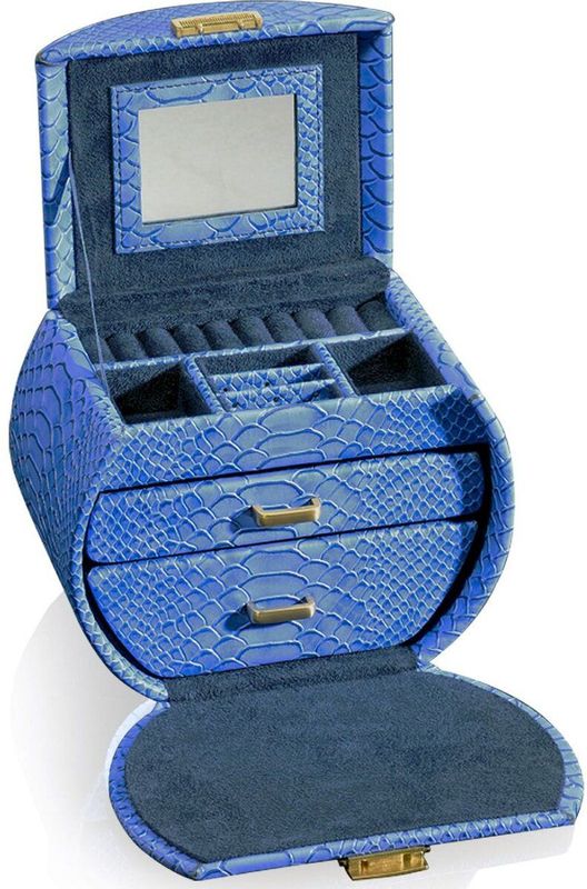 Juwelendieb - 70003/17 - Sieradendoos - Blauw - Afsluitbaar