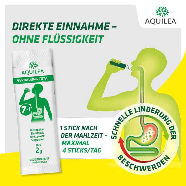 Aquilea Verdauung Total Pulver zum Einnehmen Sticks, 12 St