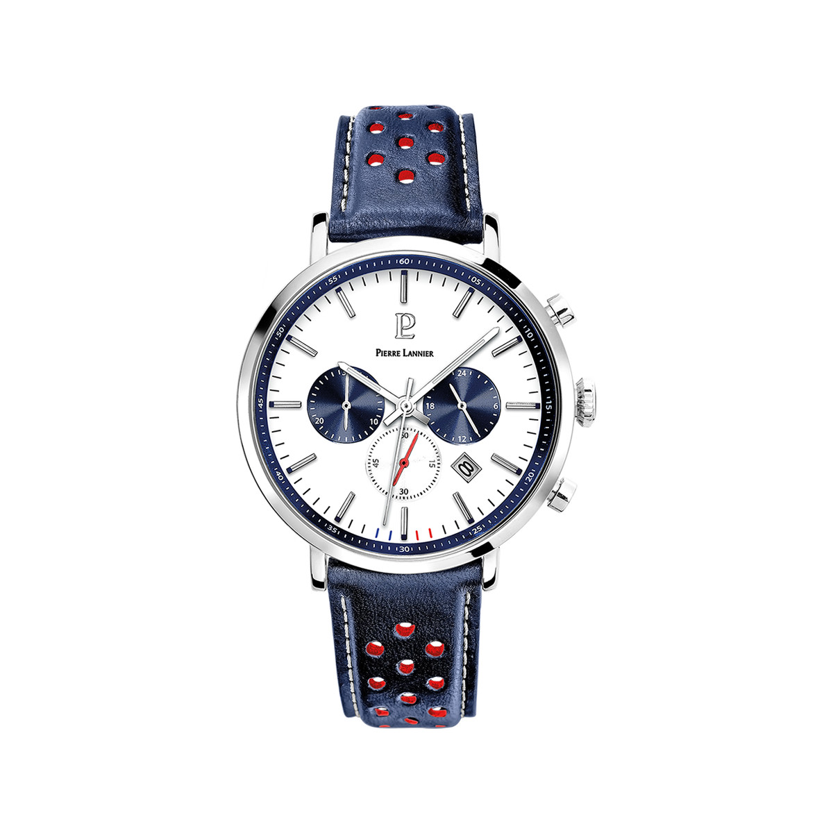 Montre PIERRE LANNIER baron homme bracelet cuir bleu