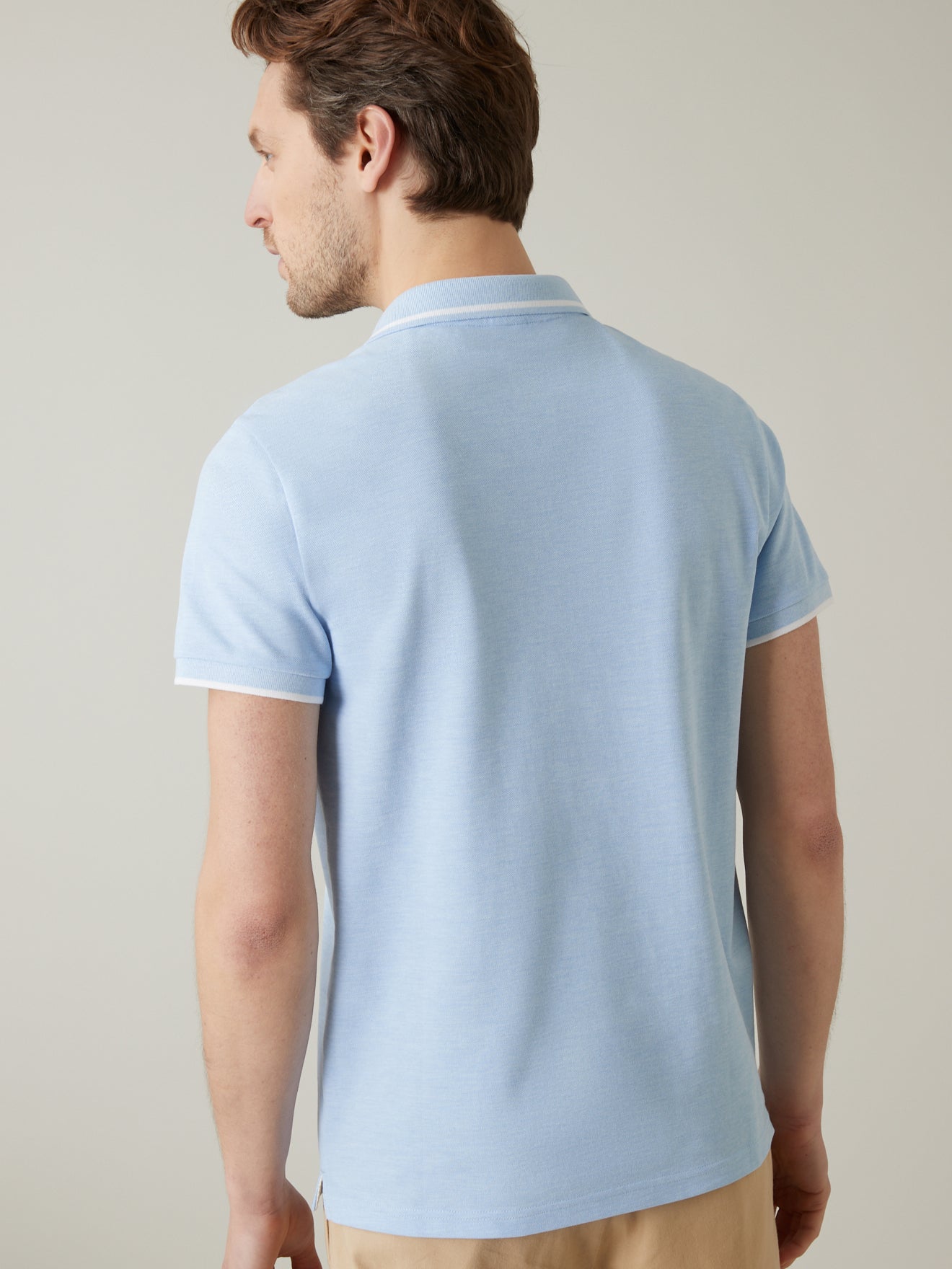 Polo maille piquée bicolore homme - coton bio