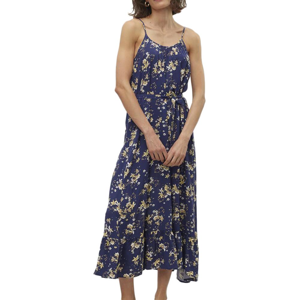 Vero Moda Robe Marine/Jaune à Motifs Femme Vero Moda Easy Joy