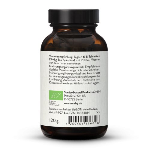 Sunday Natural Products  Bio Spirulina Blau Tabletten