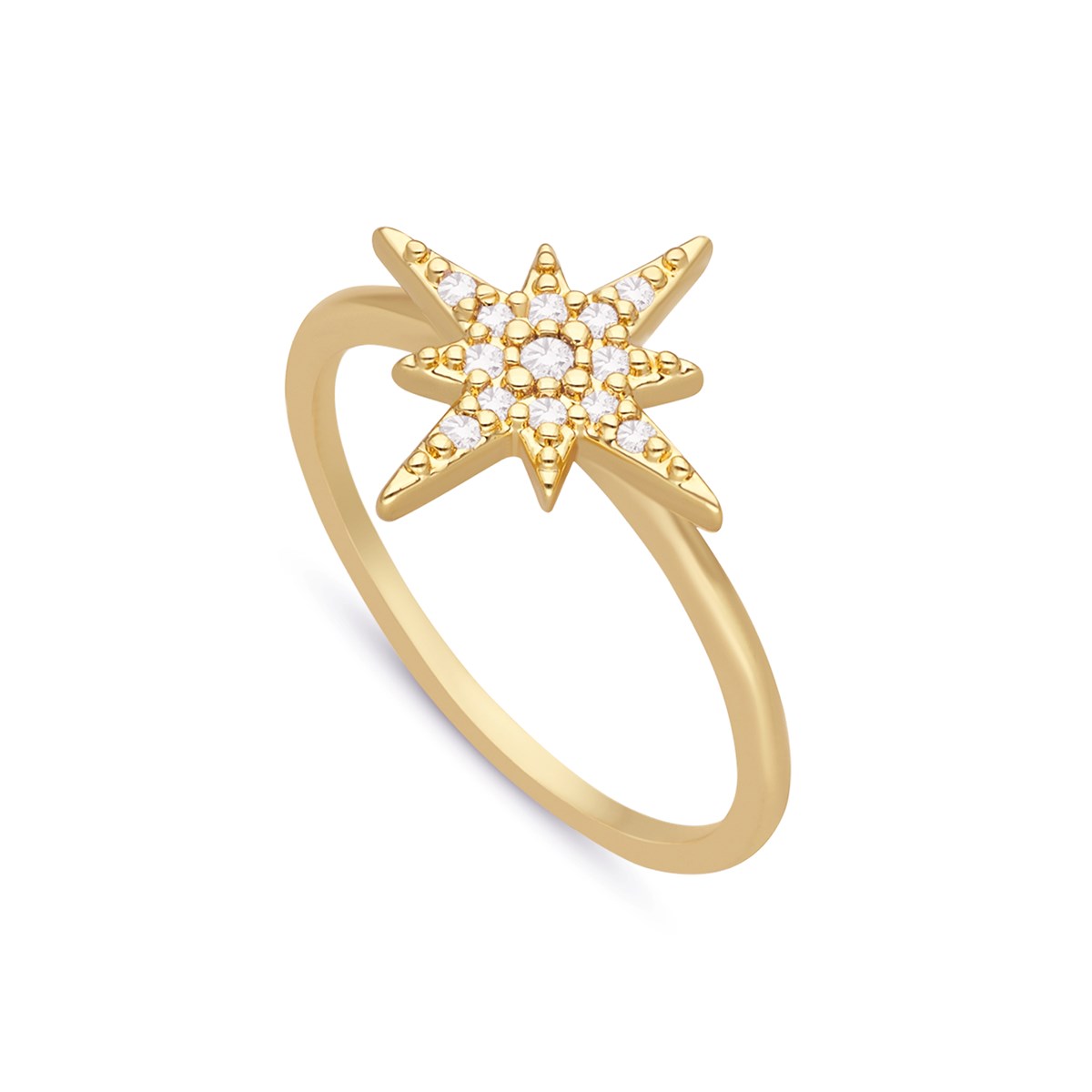 Bague Dorée étoile Sertie