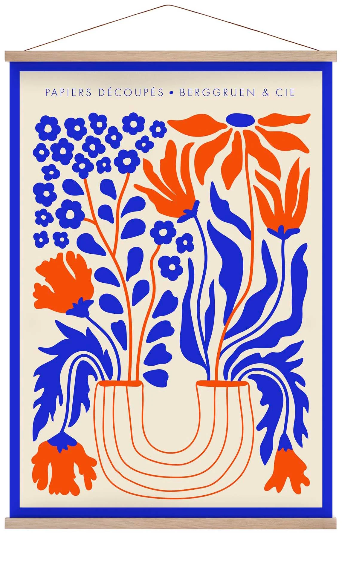 Blumen Vase Blau Orange Papiers Découpés Kunstausstellung