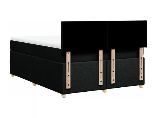 Sommier à lattes de lit avec matelas Noir 140x190 cm Tissu