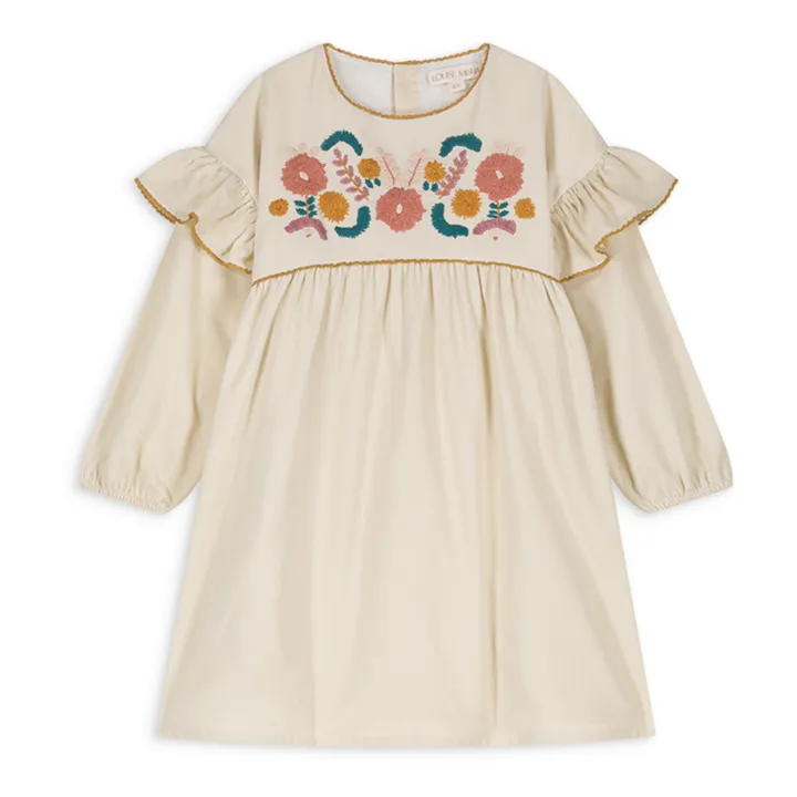 Louise Misha Robe Velours Milleraies Illia | Ecru