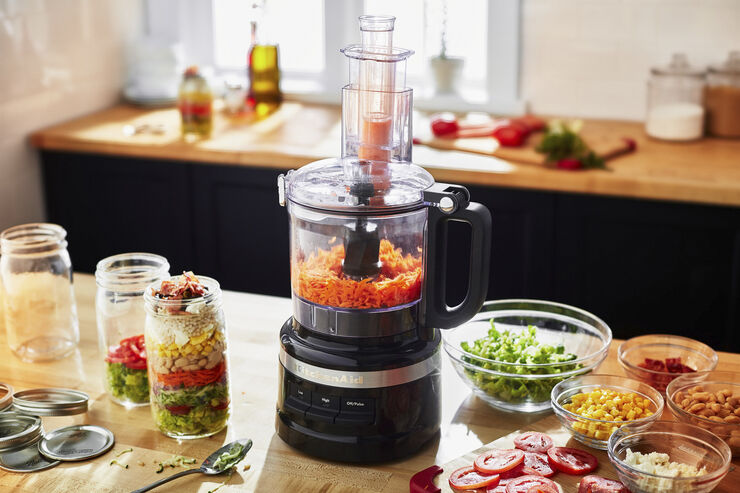 KitchenAid 7 Cup foodprocessor mat sort KitchenAid Sort, transparent, sølv