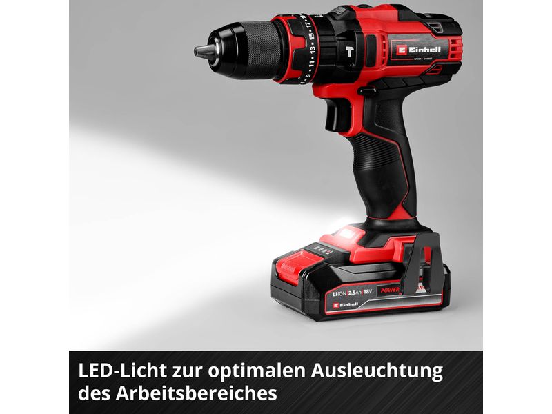 Einhell Akku-Schlagbohrschrauber TE-CD 18/44 Li-i (1 x 2.5A Akku-Schlagbohrschrauber mit 2-Gang Getriebe