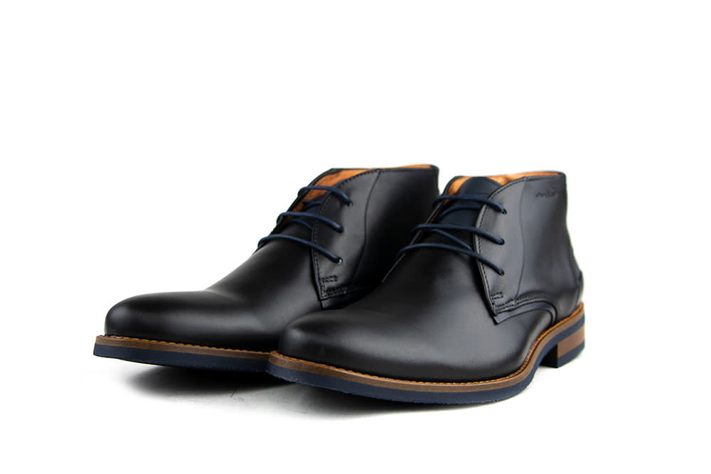 Van Lier Hoge Veterschoenen Zwart