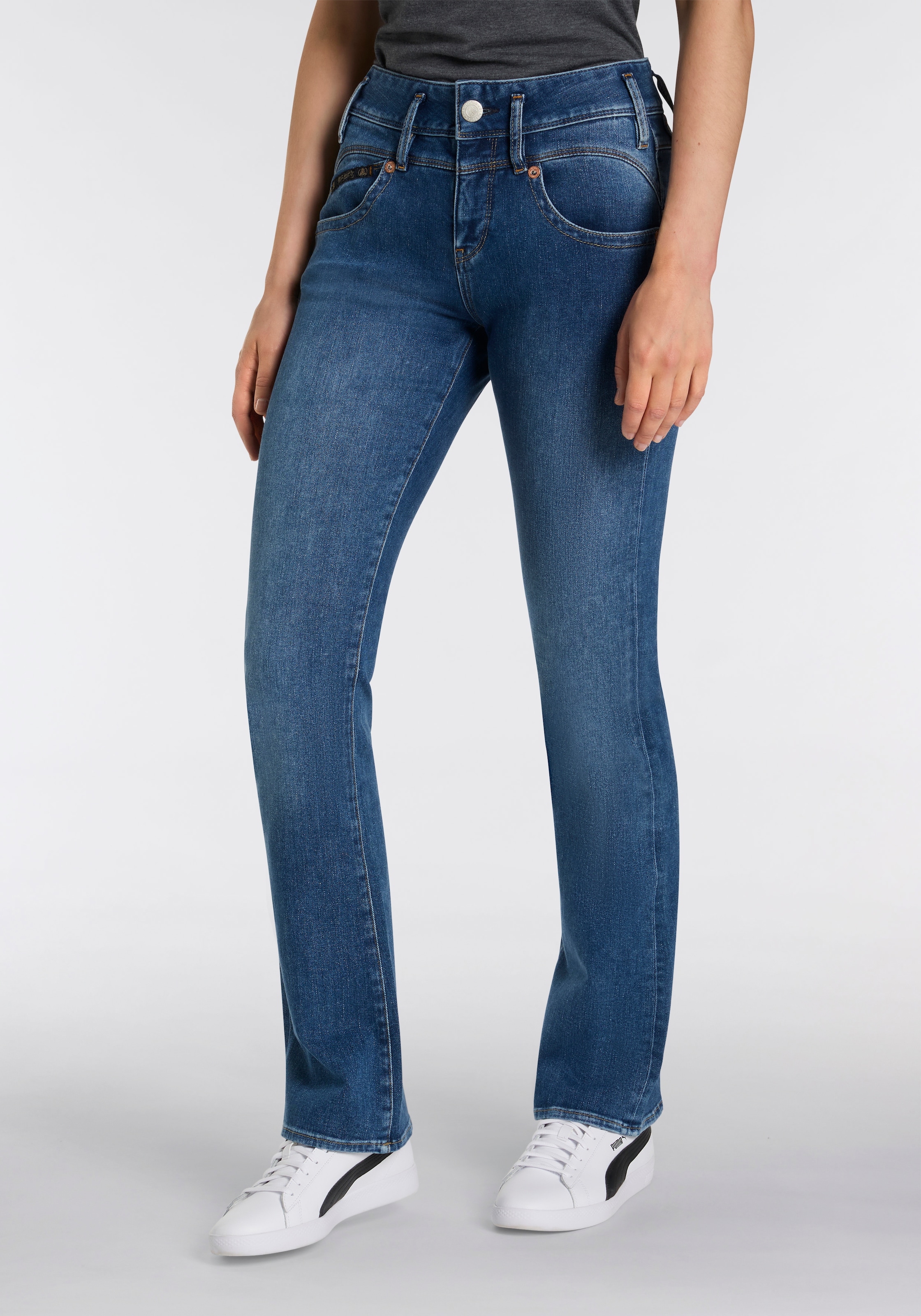 Herrlicher Bootcut-Jeans »Pearl Boot Denim Cashmere Touch«, mit Spitzbund