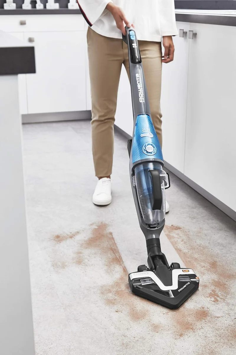 Aspirateur balai sans fil Anti-bruit Double filtration de 0,60L bleu n