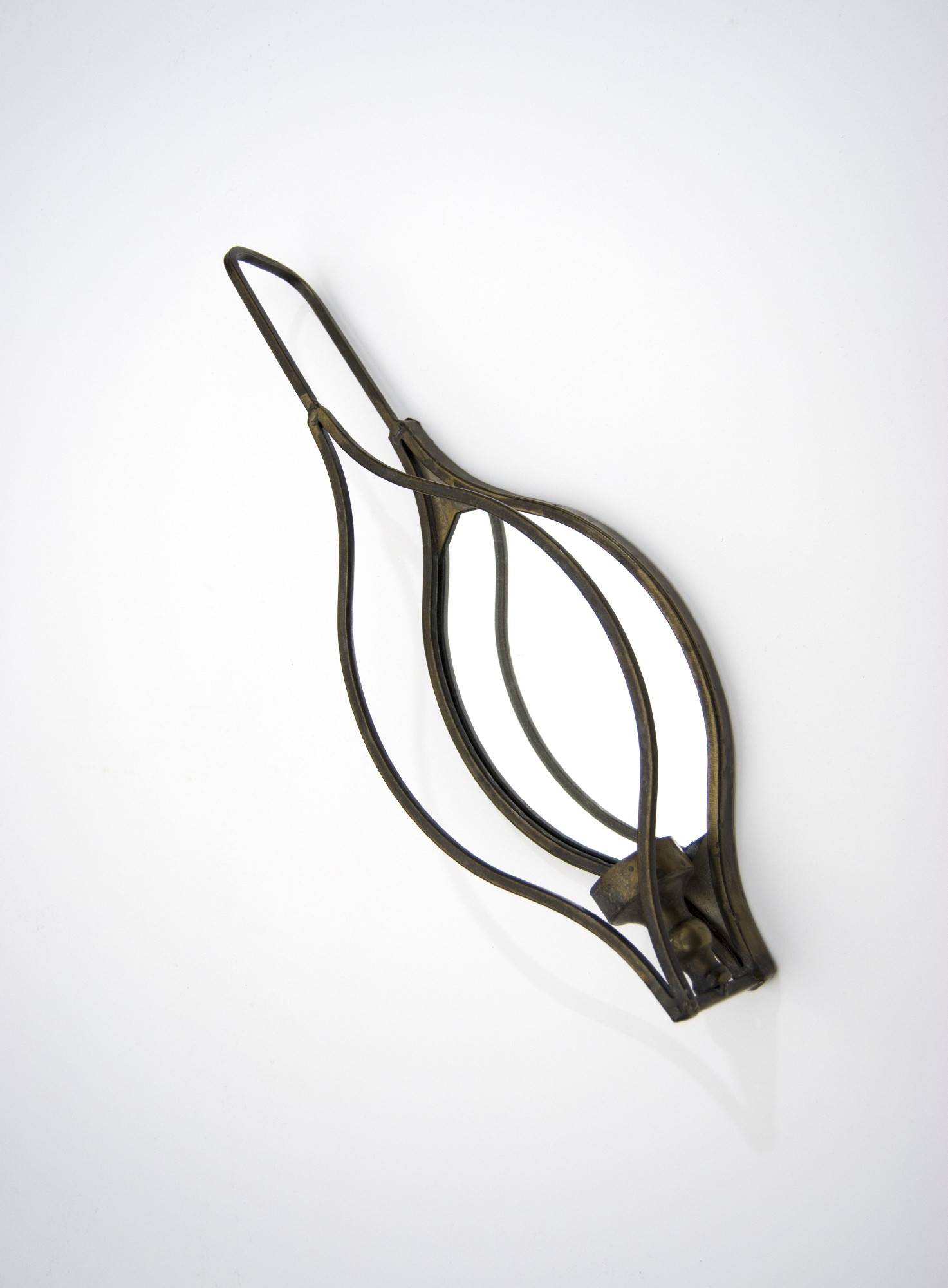 Kerzenwandhalter mit Spiegel, antik messing, T 9 cm, B 15,5 cm, H 49 cm von fischer's lagerhaus
