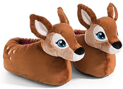 NICI 49227 DEER Mala Magic maat 34-37 (M) Bruin-duurzame warme knuffelpantoffels voor jongens en meisjes - Dierenschoenen met antislipzool - Pantoffels, 34-37 (M)
