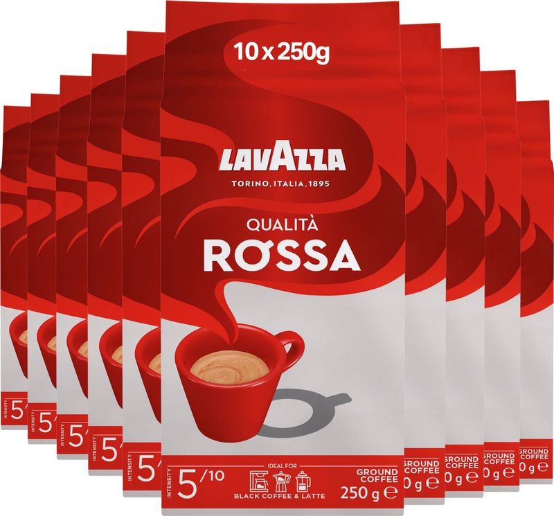 Lavazza - Qualita Rossa - Gemalen Koffie - 250gr - Medium Branding - Intensiteit 5