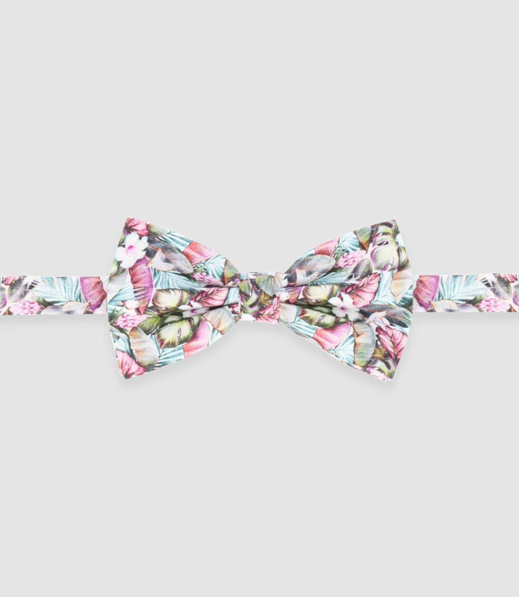 Nœud papillon tricolore rose