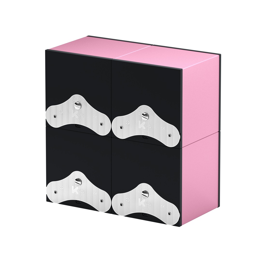 SwissKubik Masterbox Aluminium Rosa - 4 Uhren