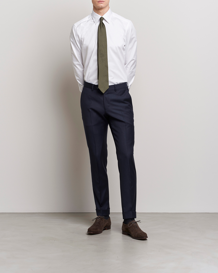 Stenströms Slimline Kent Collar Shirt White