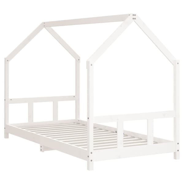 vidaXL Barnesengeramme hvit 90x200 cm heltre furu