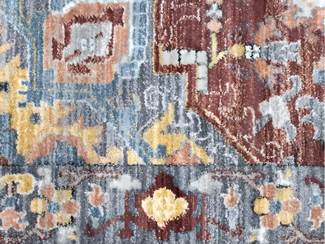 Tapis oriental vintage - 160 x 230 cm - Rouge et bleu - KALYAN